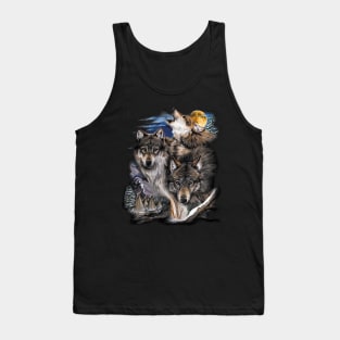 Howling Wolves in full moon Tank Top